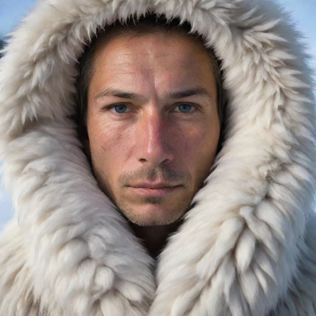  amazing human male covered in arctic fur awesome portrait 2