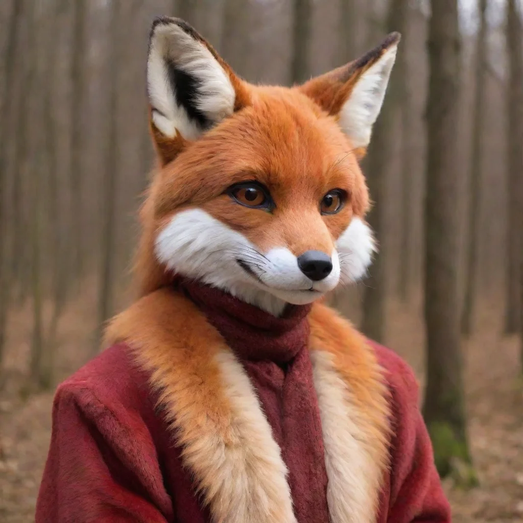 ai amazing human male in a red fox fursuit awesome portrait 2