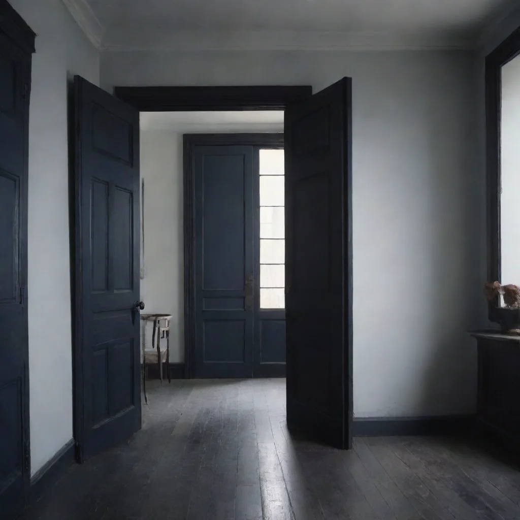  amazing i want a dark blue roomwith multiple black doorsand one that is white which is slightly open and gives a glimpse