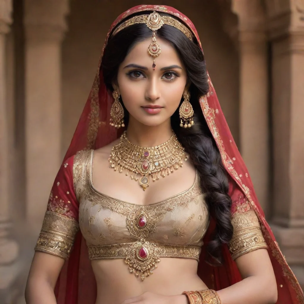 ai amazing indian 16 develop historical female avatar with period costumes very big chest intricate jewelryand ancient back