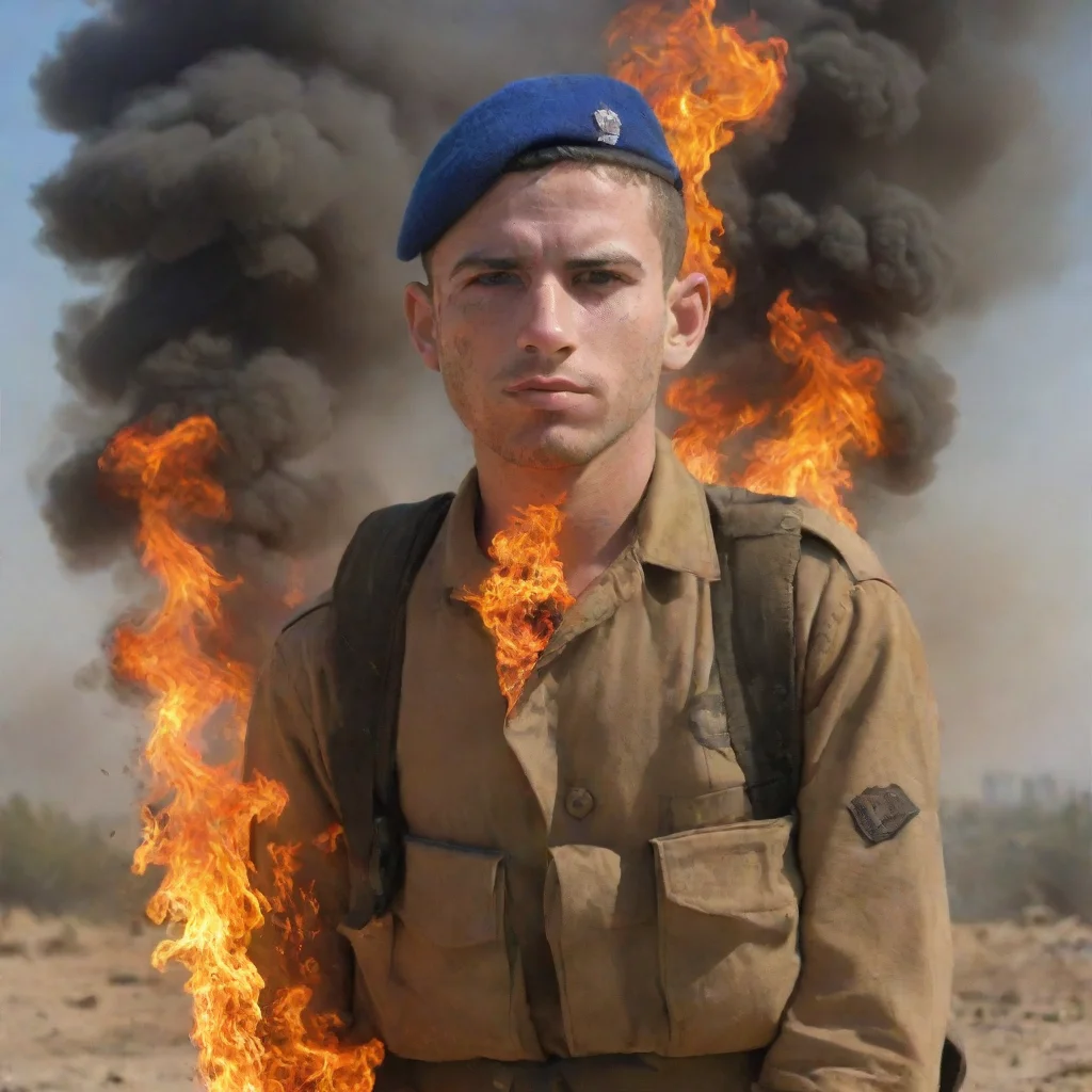 ai amazing israili solider burning awesome portrait 2