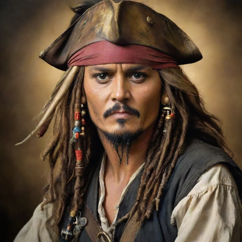 ai amazing jack sparrow johnny depp king of pirates gold awesome portrait 2