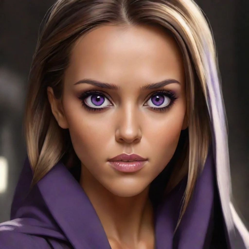 ai amazing jessica alba in harsh animation clone wars as a jedi with purple eyes awesome portrait 2