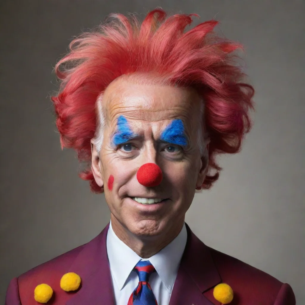 ai amazing joe biden wearing a clown wig awesome portrait 2