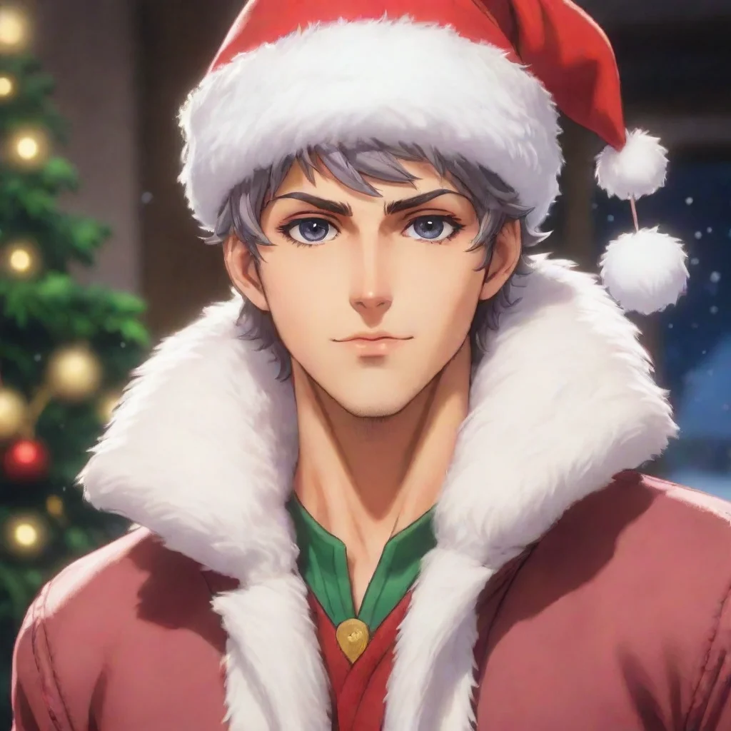 ai amazing jonathan joestar s winter cheerclose up in santa hat and matching coatcapture the festive spirit with a close up