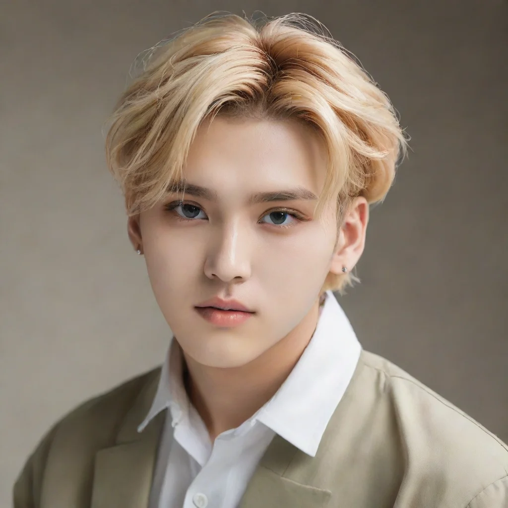 ai amazing kang yeosang fron ateez with blonde hair awesome portrait 2