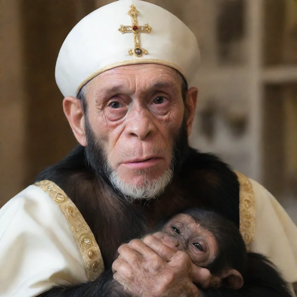  amazing kfamzat chimaev chimpanzee crying with the pope awesome portrait 2