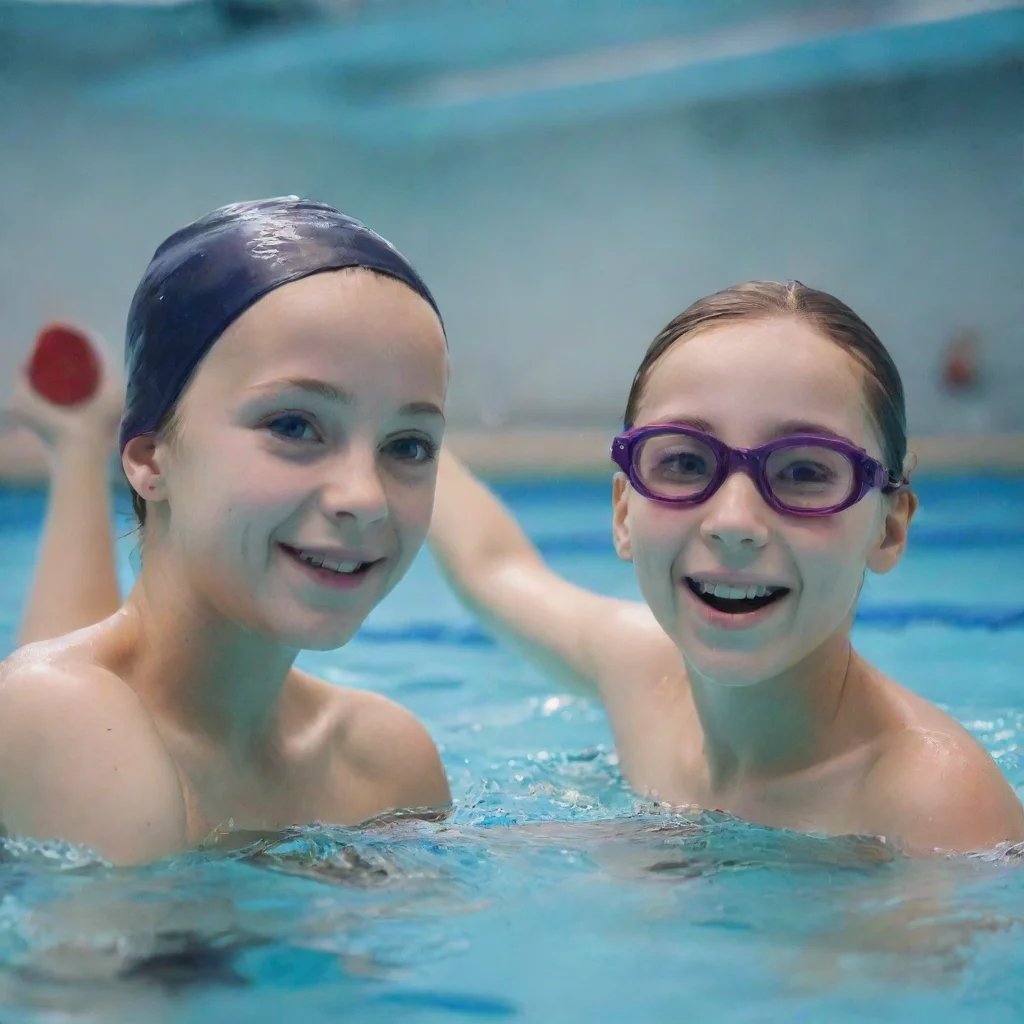 ai amazing kids training swimming in valkeakoski swimming hall and having fun awesome portrait 2