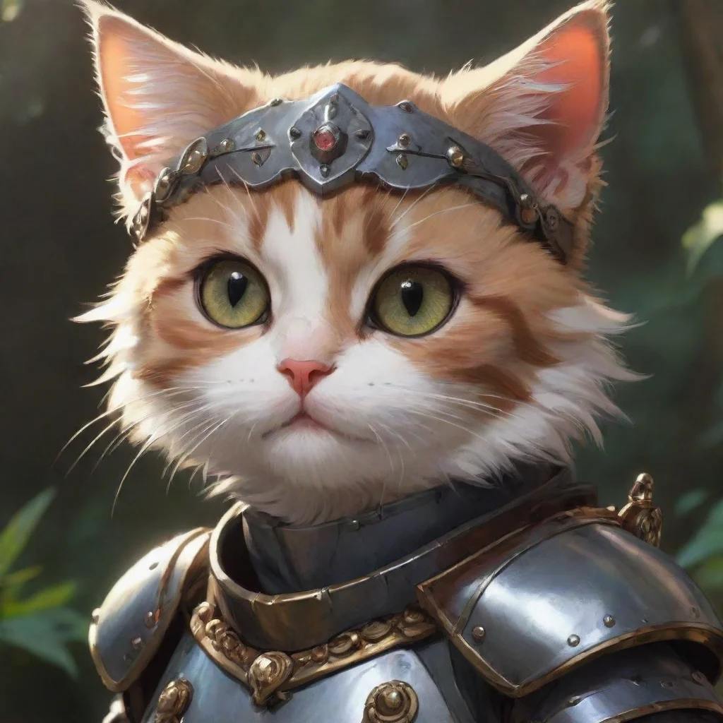 ai amazing kitten cute armoured adorned aesthetic artstation anime ghibli hd epic portrait art awesome portrait 2