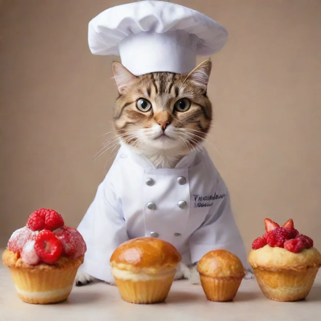 ai amazing kitty cat dressed as a pastry chef awesome portrait 2
