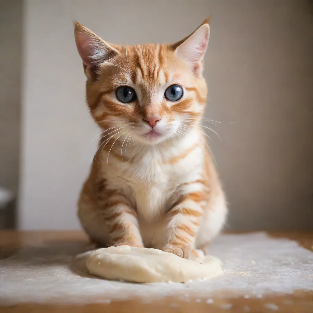 ai amazing kitty cat kneading dough awesome portrait 2