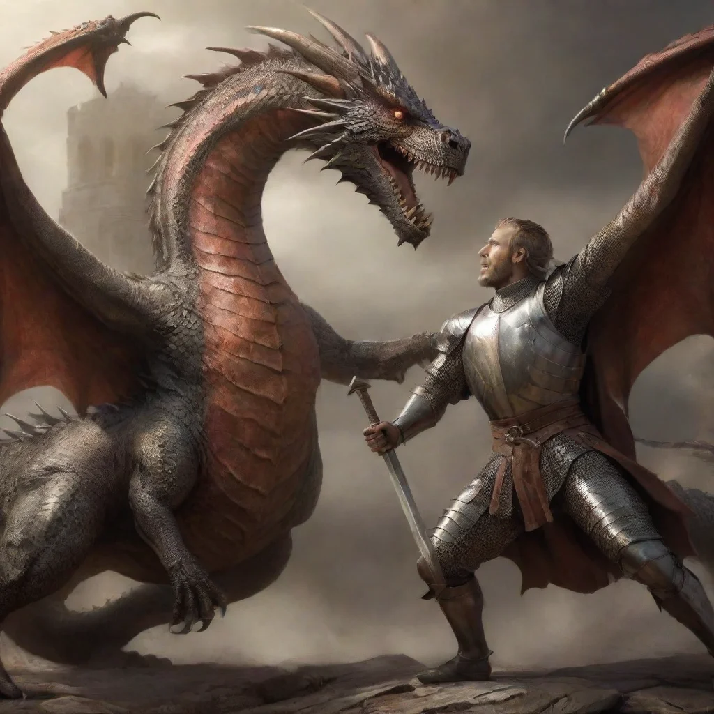 ai amazing knight fighting a huge dragon in the style of medieval scriptures you would see around the 12th century 1920 h 1