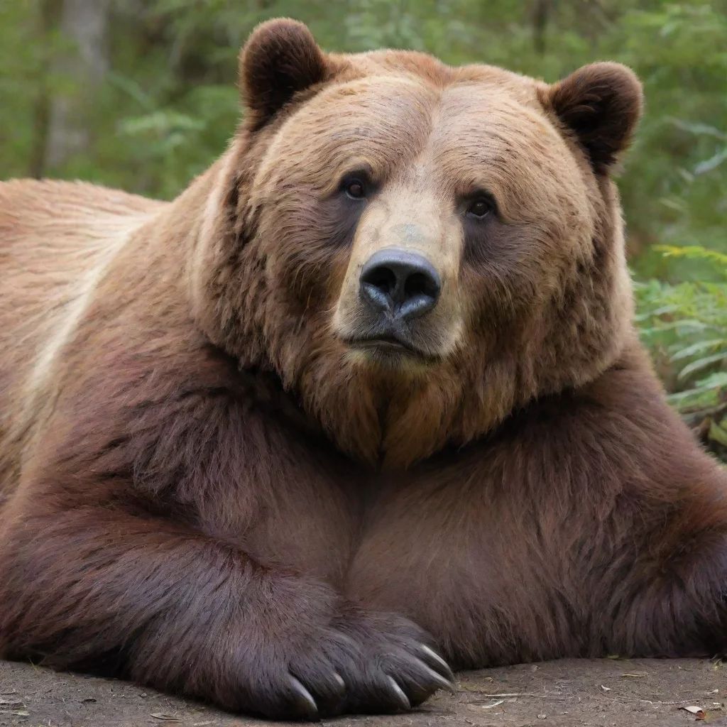  amazing kodiak bear lying down on back rubbing full bloated belly awesome portrait 2