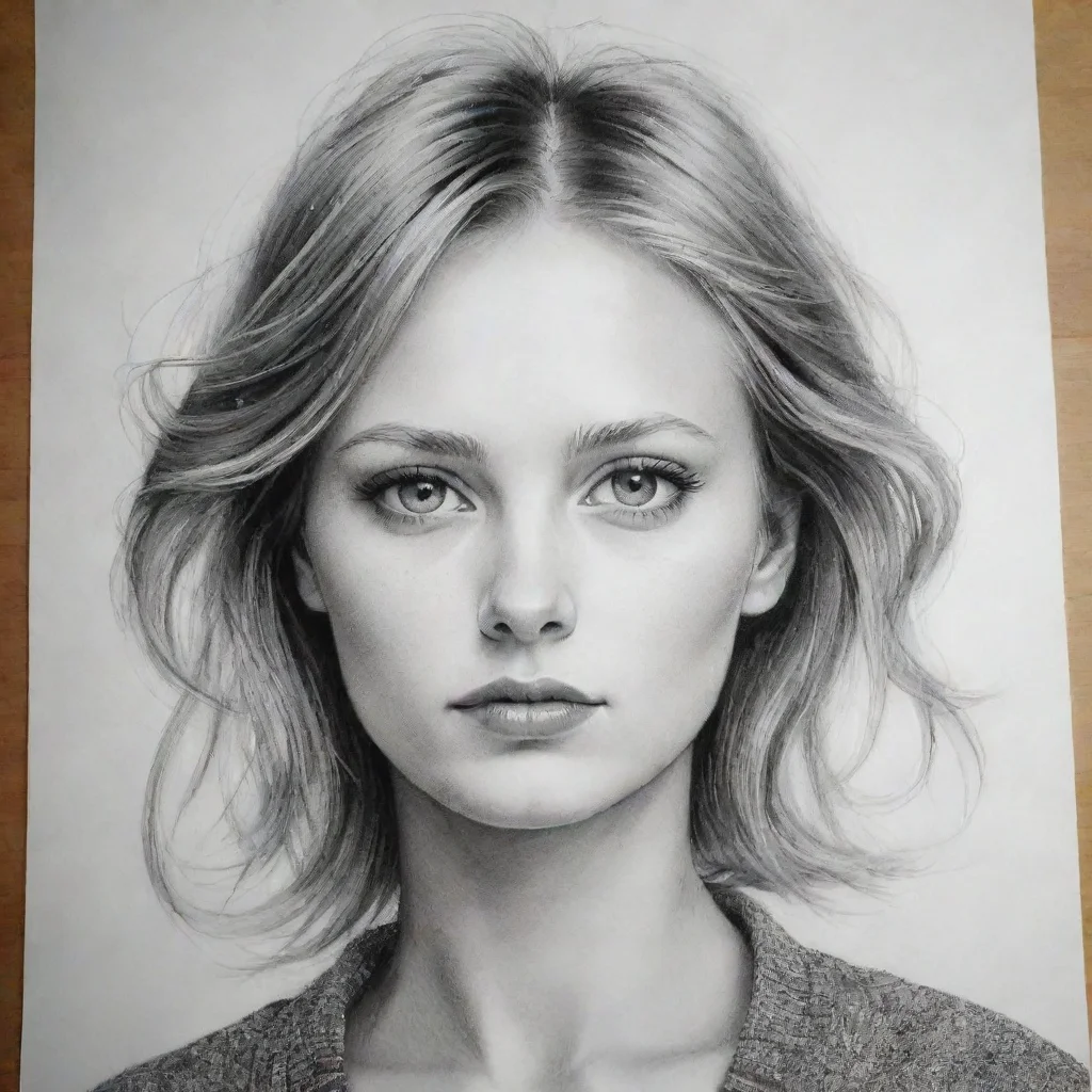 ai amazing latvia fine line black and white drawing awesome portrait 2