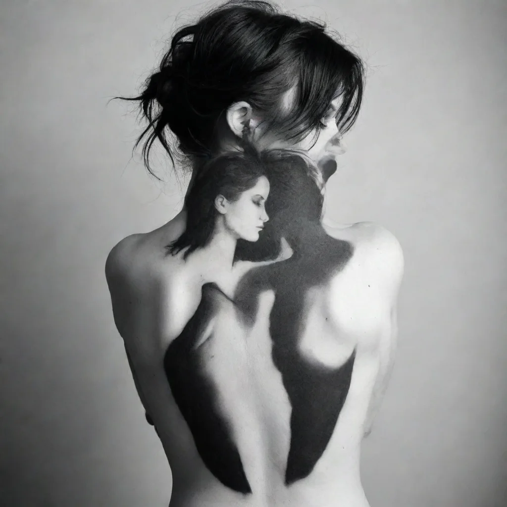 ai amazing lesbians silhouette fine lines black and white tattoo awesome portrait 2