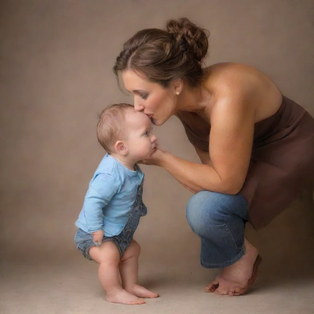 ai amazing little boy kisses mommys foot awesome portrait 2 tall