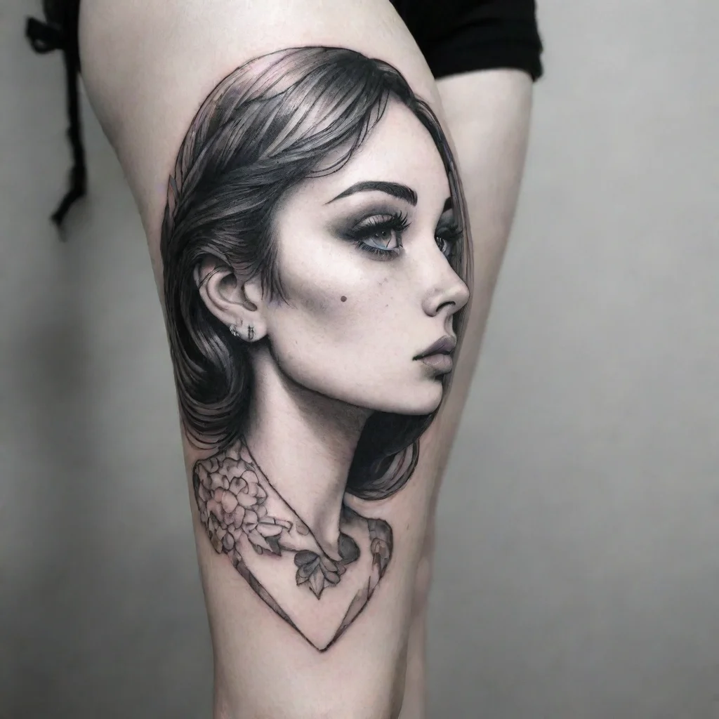 ai amazing little fine line black and white tattoo awesome portrait 2