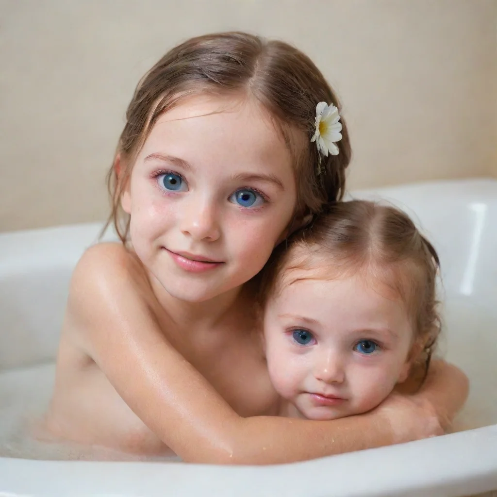 ai amazing little girls taking bath awesome portrait 2