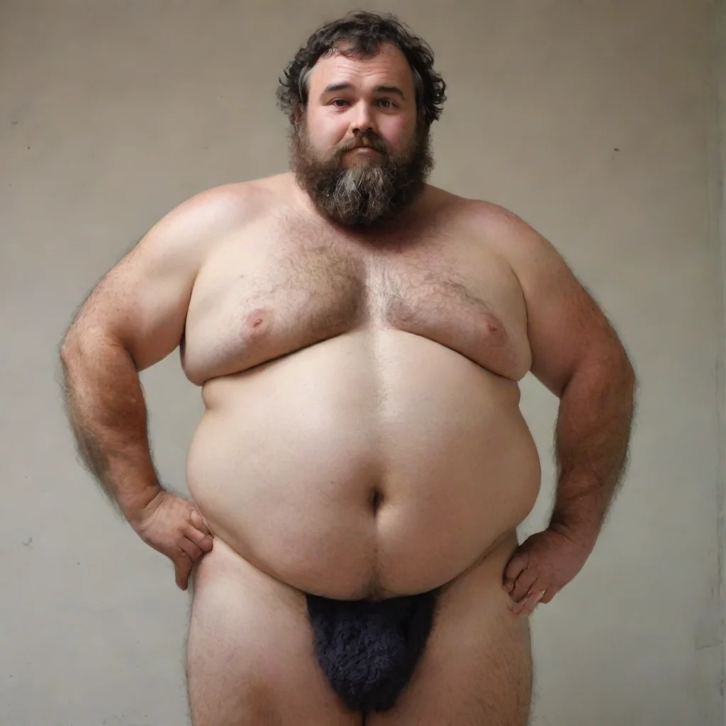 ai amazing male human with a very large belly that is hairy awesome portrait 2