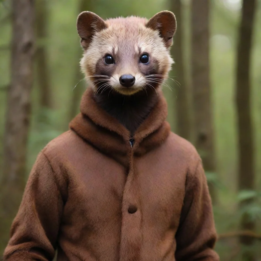 amazing man in pine marten costume awesome portrait 2