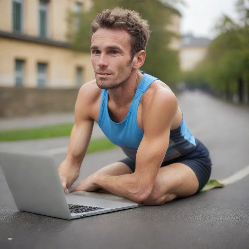  amazing marathon runner on laptop picturesque awesome portrait 2