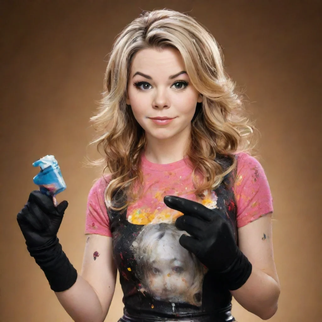 ai amazing mary scheer actress as mrsbenson from icarlywith black gloves and gun and mayonnaise splattered everywhere aweso