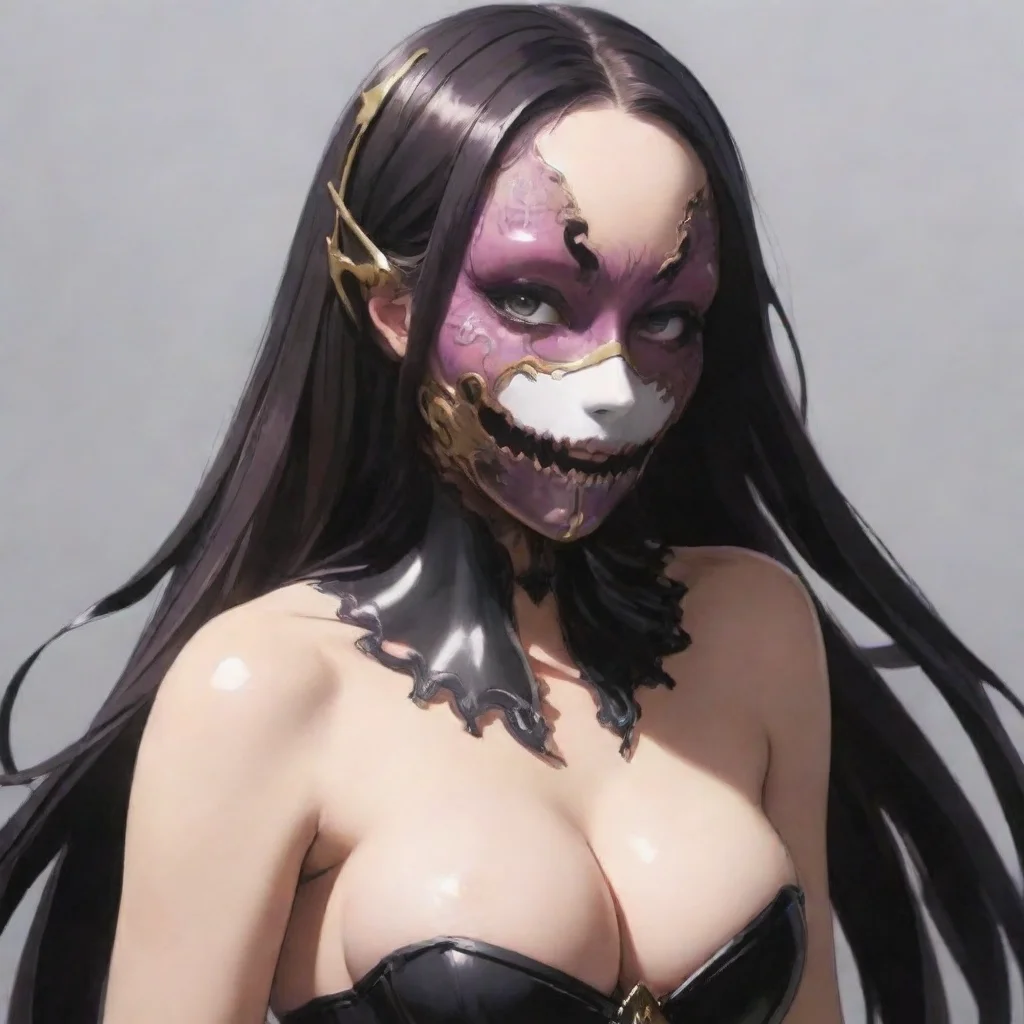  amazing masked anime villain suffocate a girl from her neck awesome portrait 2