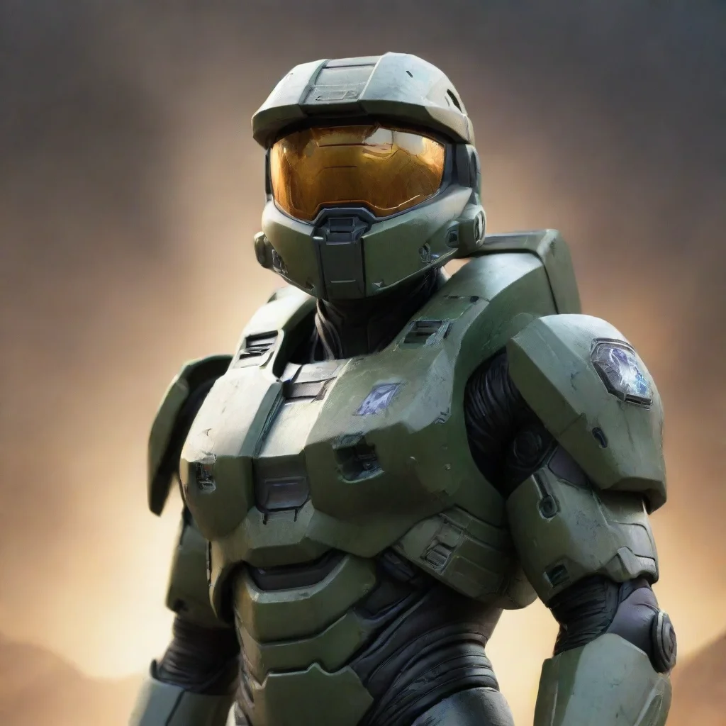 ai amazing master chief with earth behind him awesome portrait 2 wide