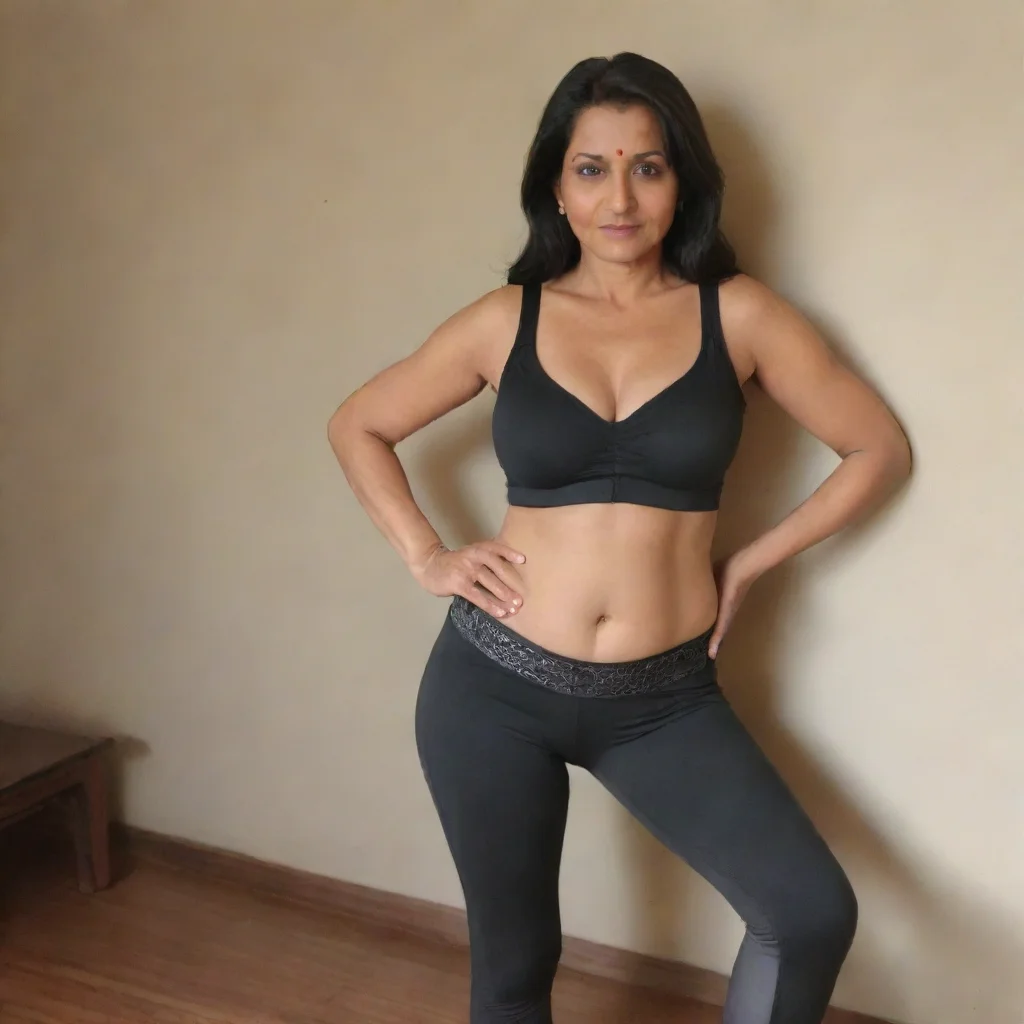 amazing mature indian mom with small tummy wearing bra and leggings awesome portrait 2