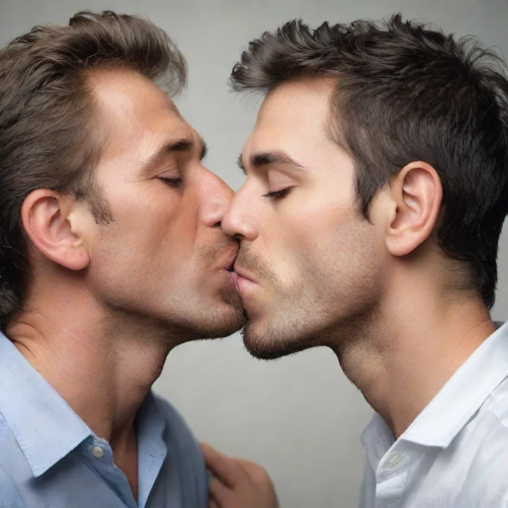 ai amazing men kissing mem awesome portrait 2