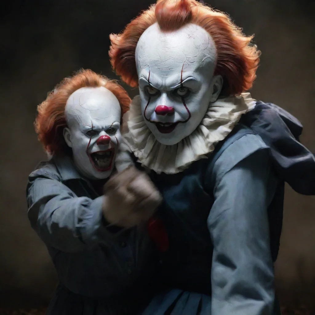 ai amazing michael myers attacking pennywise awesome portrait 2