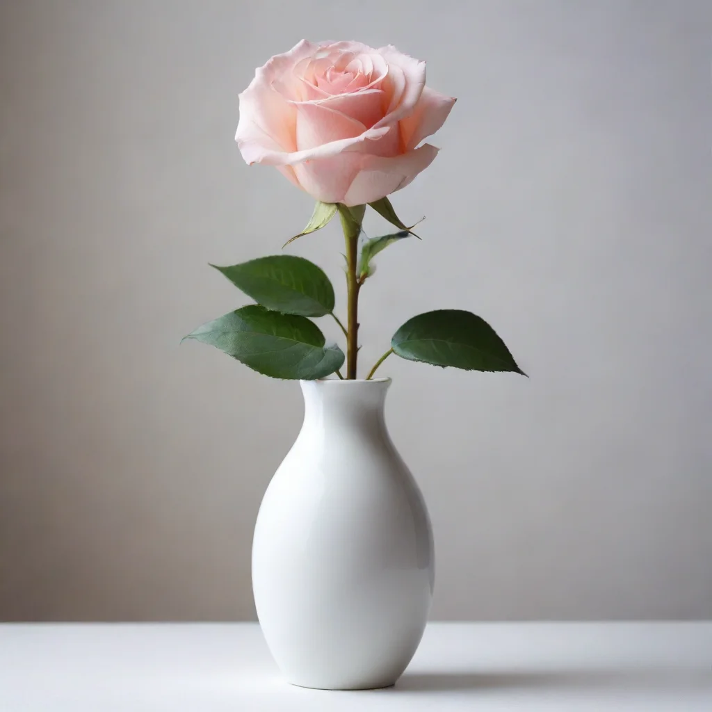 ai amazing minimalist rose in white vase awesome portrait 2