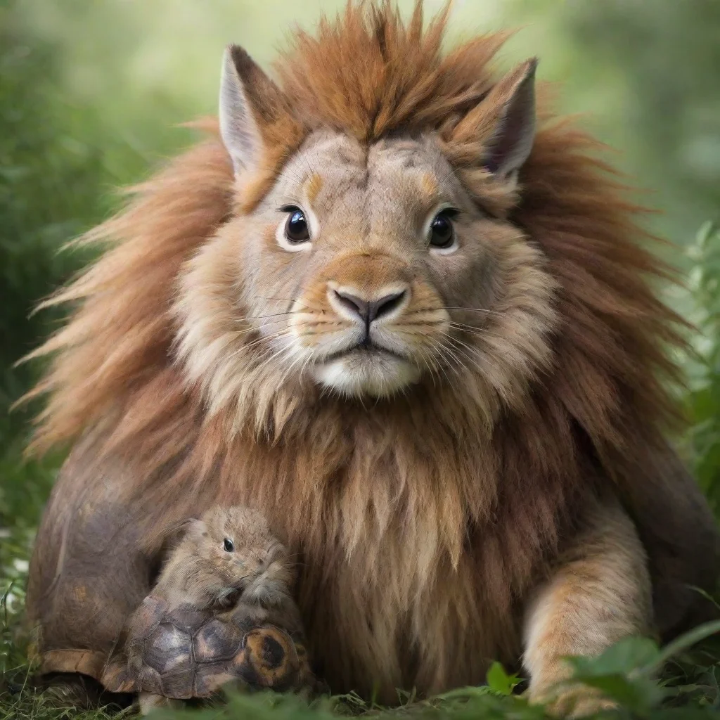 ai amazing mix of rabbit lion and turtle awesome portrait 2