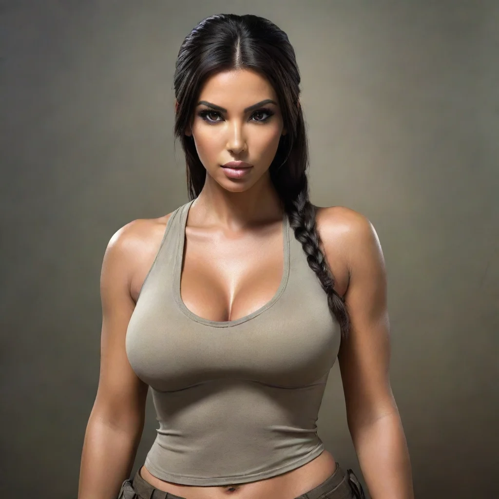  amazing mixture of kim kardashian and lara croft awesome portrait 2