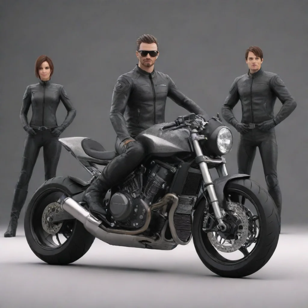 ai amazing motorcycle 3d model with rider group awesome portrait 2 wide
