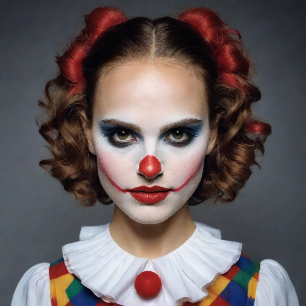 ai amazing natalie portman wearing clown makeup awesome portrait 2