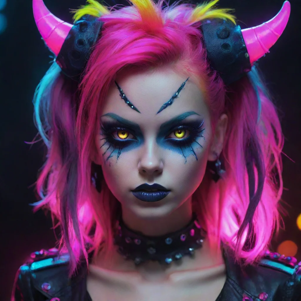 ai amazing neon punk fantasy sweet demon awesome portrait 2
