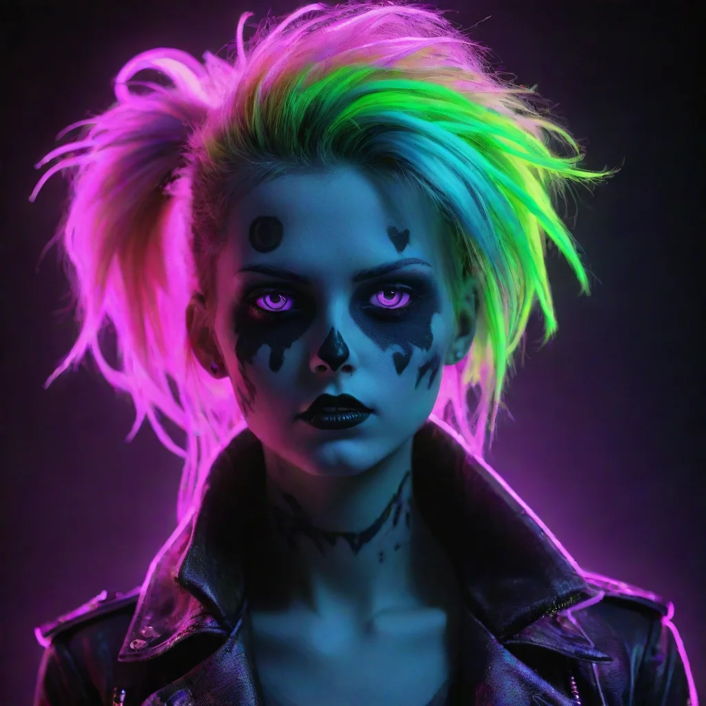 ai amazing neon punk ghost awesome portrait 2