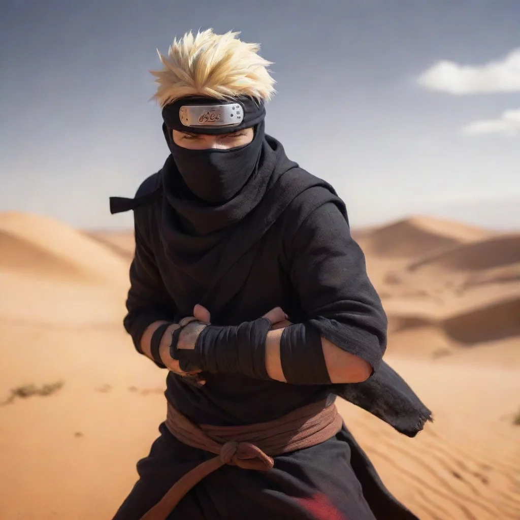 ai amazing ninja in the desert in the naruto styleawesome portrait 2