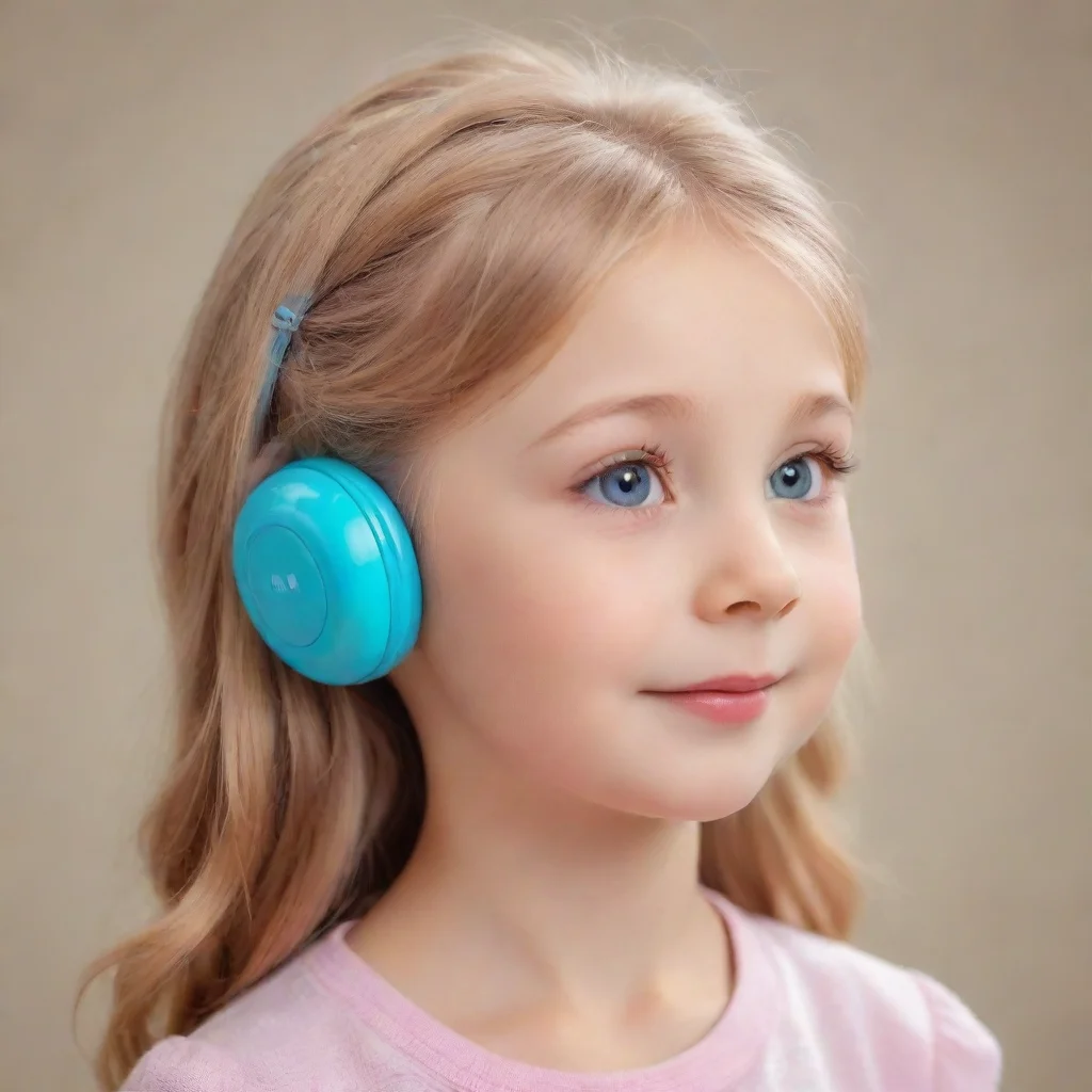 ai amazing nostalgic colorful relaxing chill realistic a cute little hearing aid i am a cute little girl who loves to play 