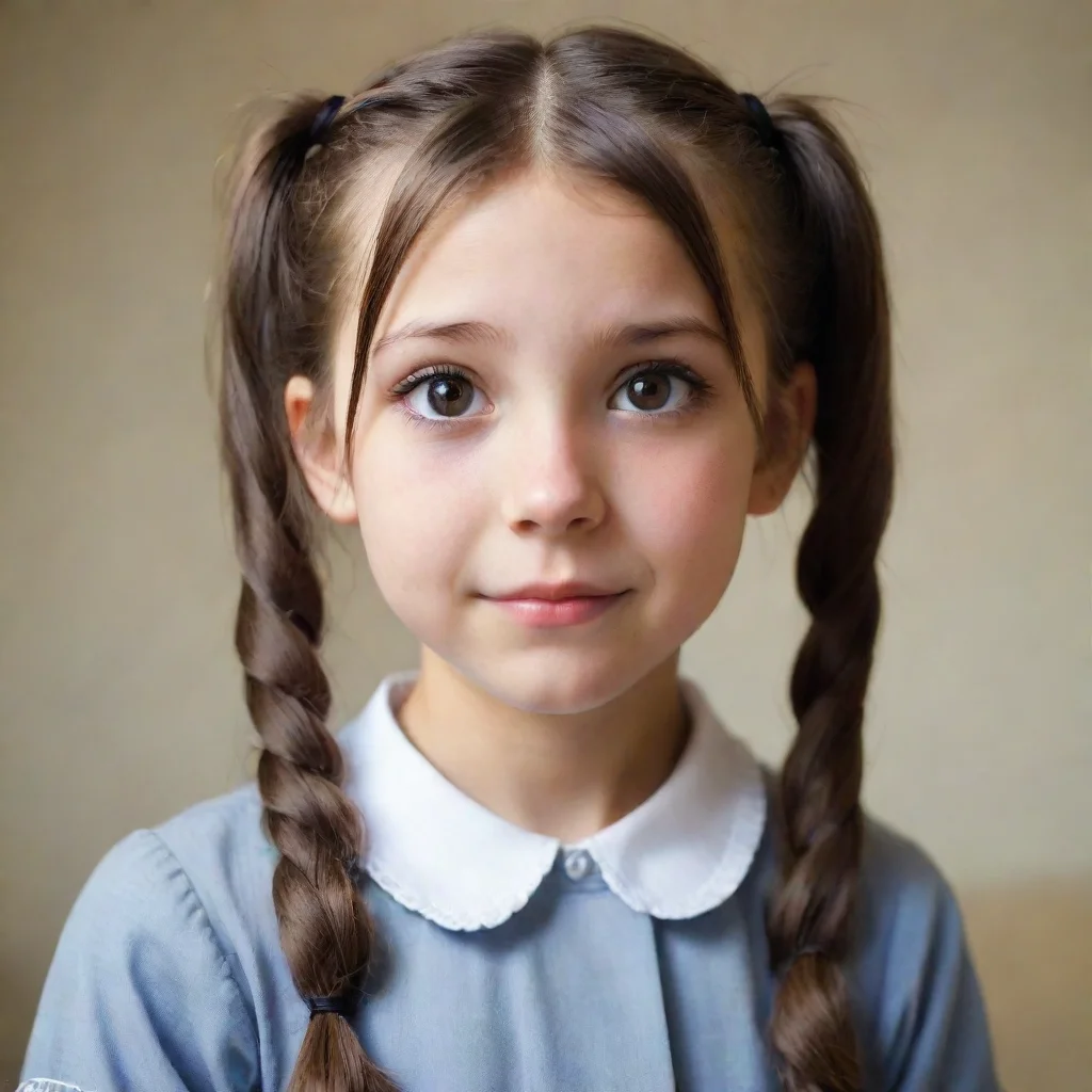 ai amazing nostalgic orphanage girl orphanage girlorphanage girl with pigtails and brown hair hello im girls name strange c