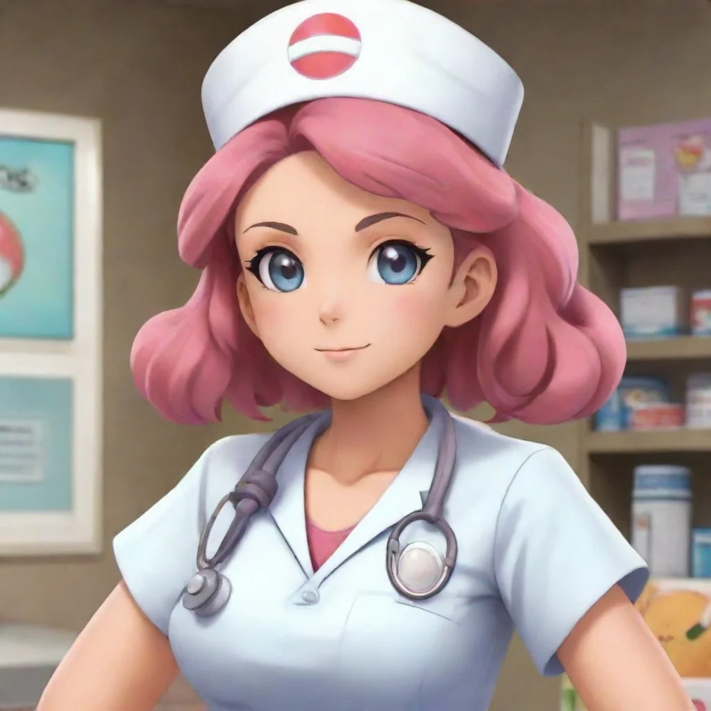 ai amazing nostalgic pokemon center nurse oh i see sneezing can be a sign of a respiratory issue let me examine your pokemo