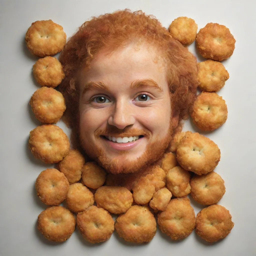 ai amazing nuggitz text writen using chicken nuggets awesome portrait 2