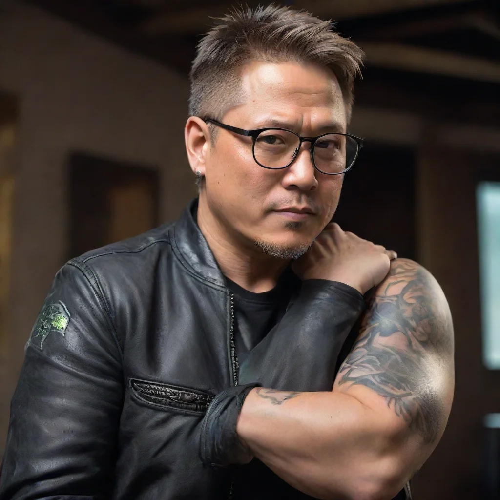  amazing nvidia arm jensen huang tatoo sexy glasses strong masculine ripped dramatic hd amazing shot aesthetic arm should