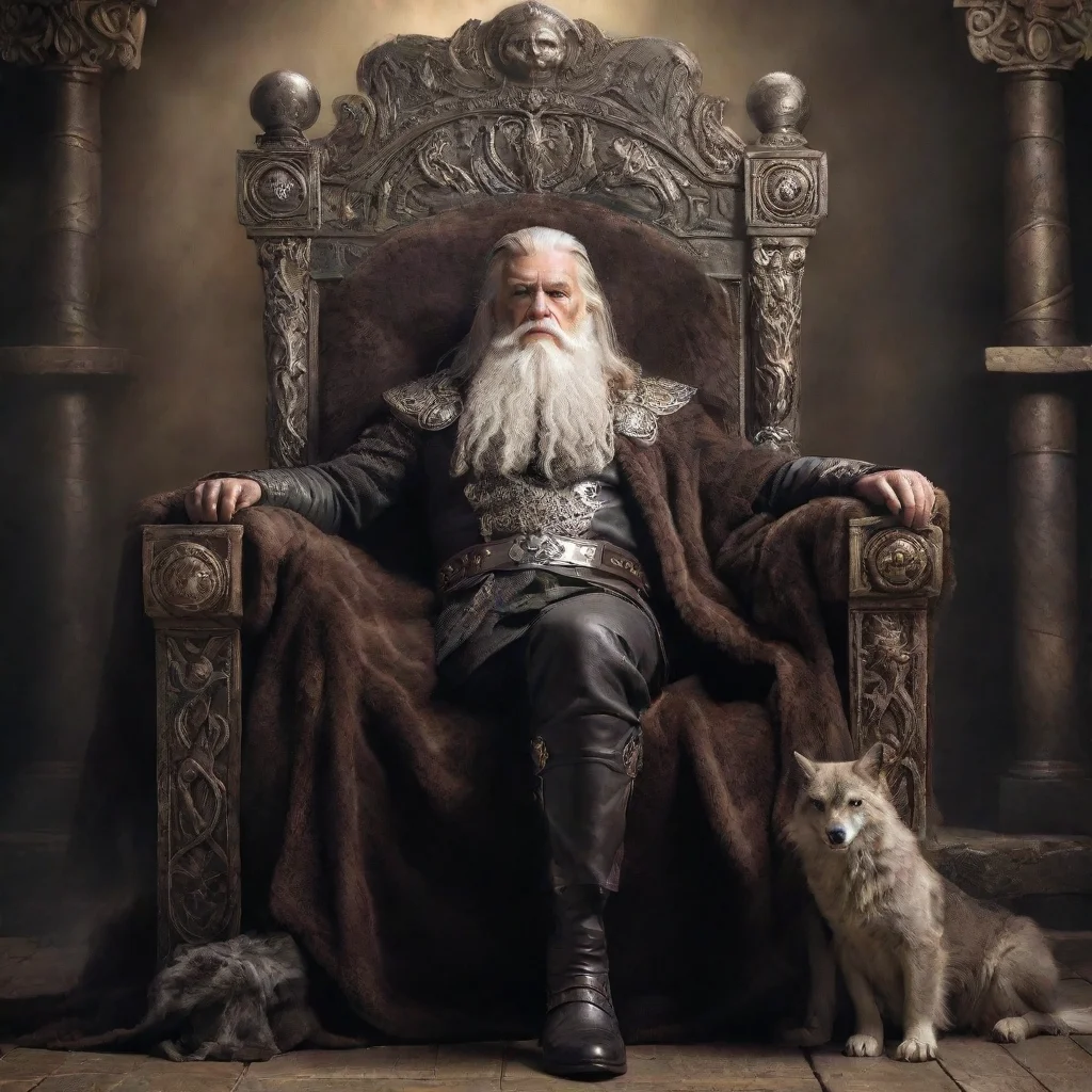 ai amazing odin relaxing on his throne awesome portrait 2 wide