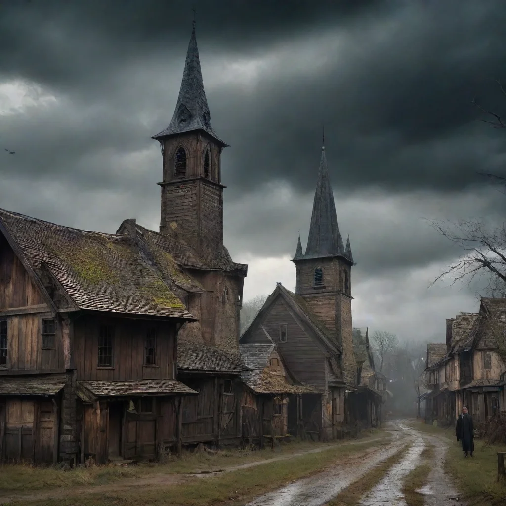 ai amazing old spooky town 1800s vampire town steeple olden days windswept hd epic awesome portrait 2 wide