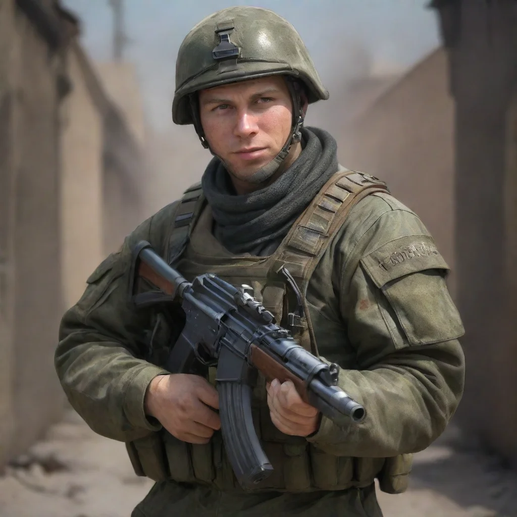 amazing one modern russian solder with ak47one modern u s solder with m4a1realistic render awesome portrait 2