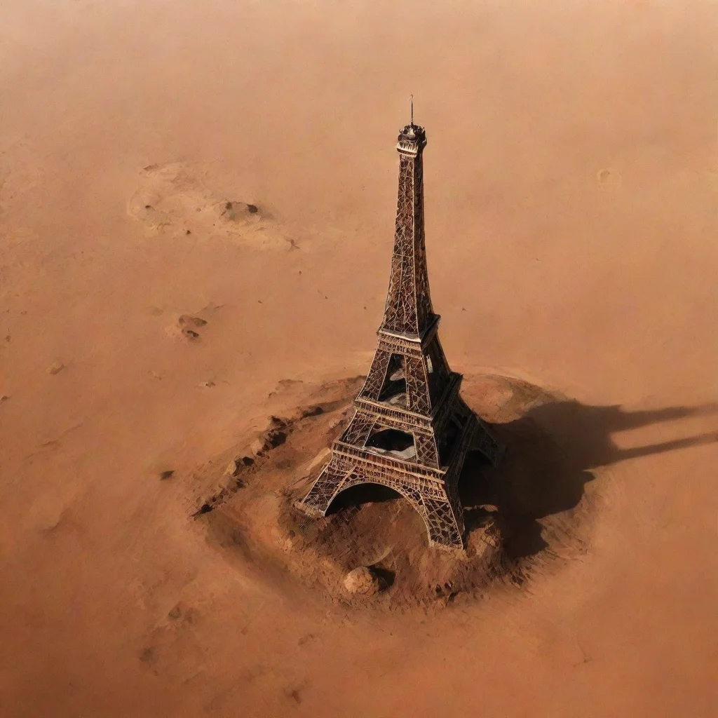 ai amazing only eiffel tower on mars planet awesome portrait 2 tall