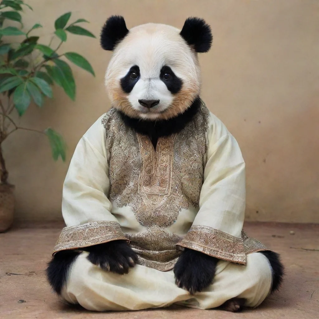 amazing panda wearing shalwar kameez awesome portrait 2