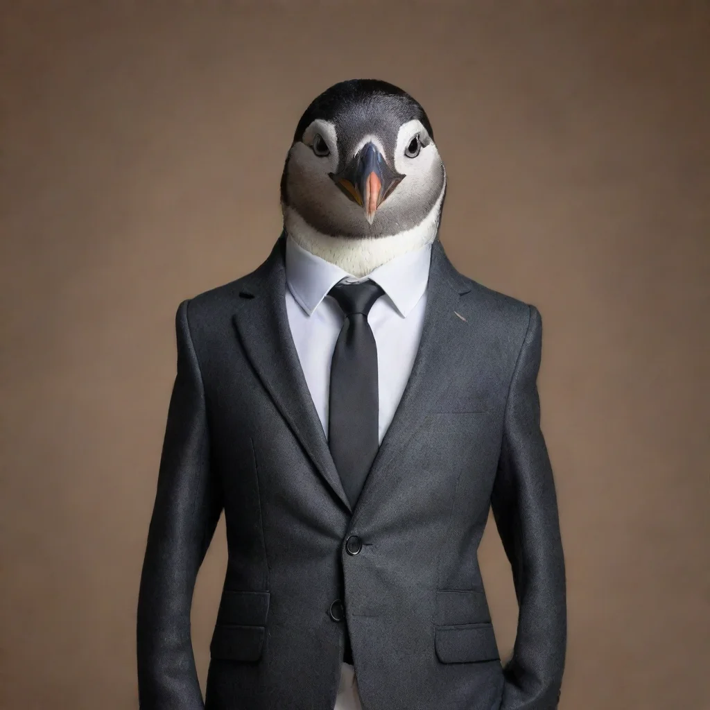 ai amazing peguin wearing a suite calymodel awesome portrait 2